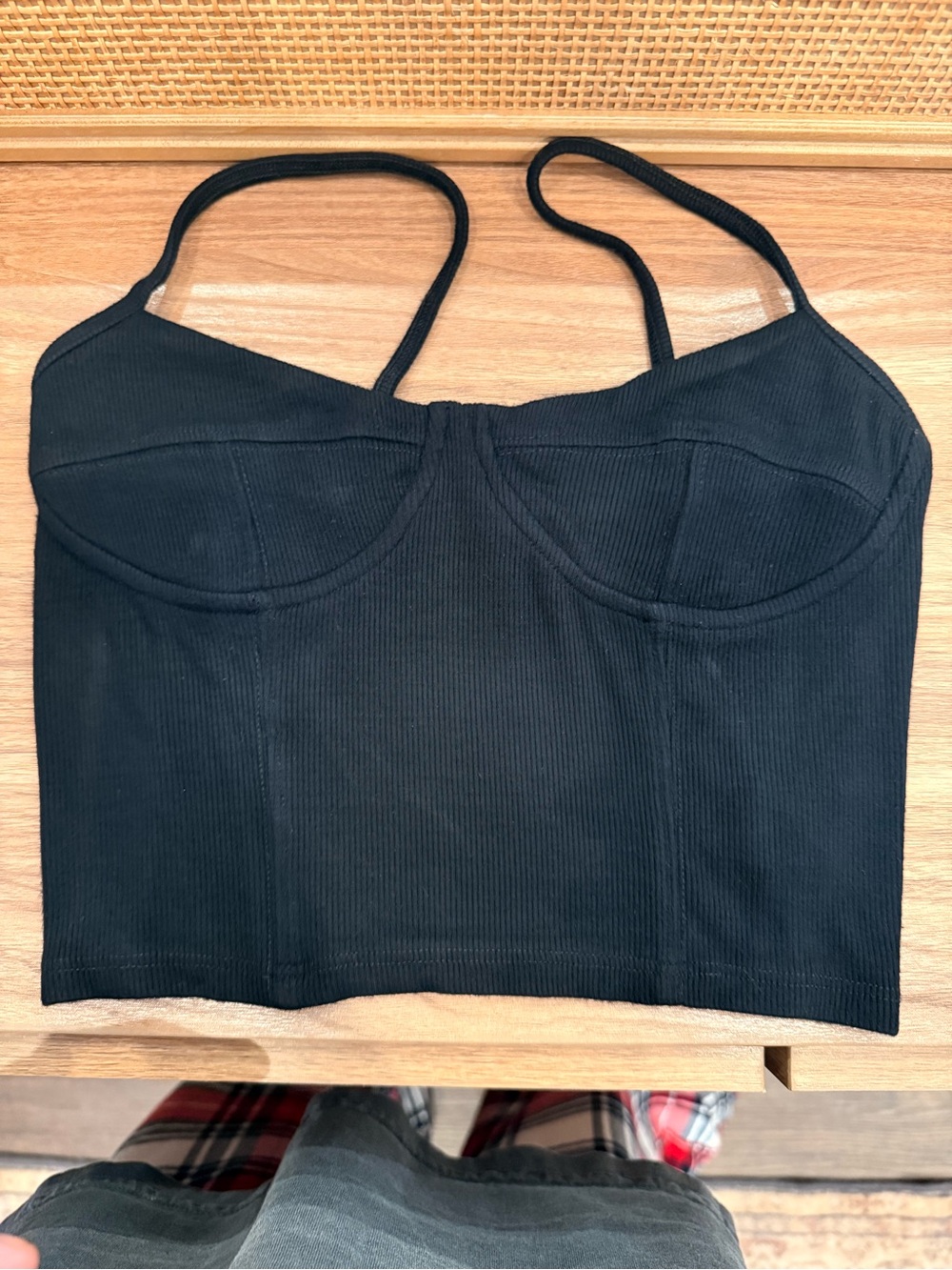 Joah Brown Seamed Corset Cami Black FlexRib - Picture 4 of 7
